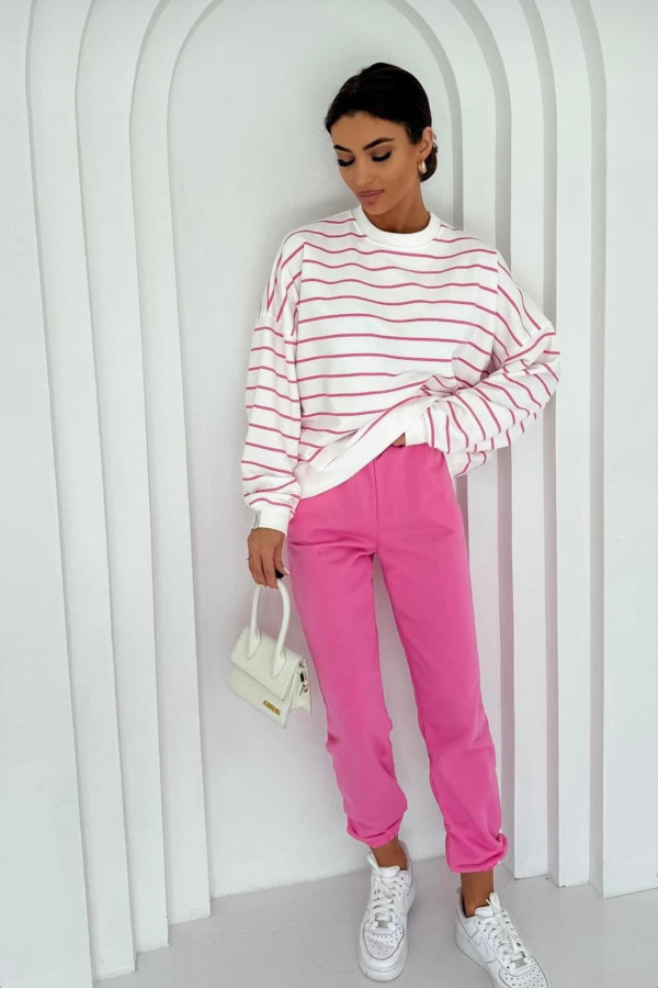 Bluza LENNY w różowe paski 2