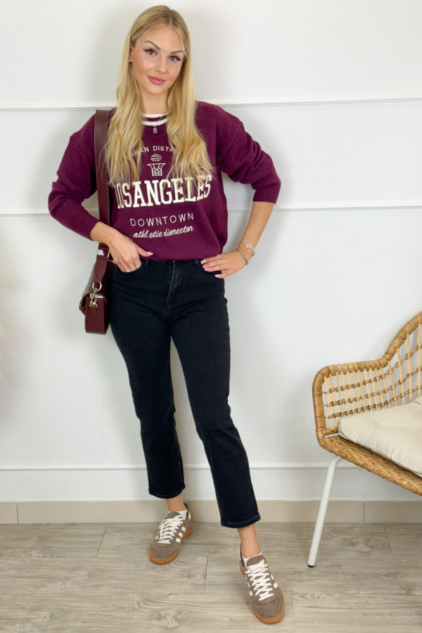 Sweter LOS ANGELES Burgund 1