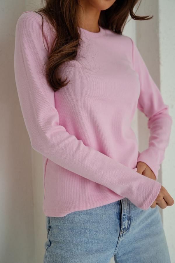 Longsleeve prążek light pink 1