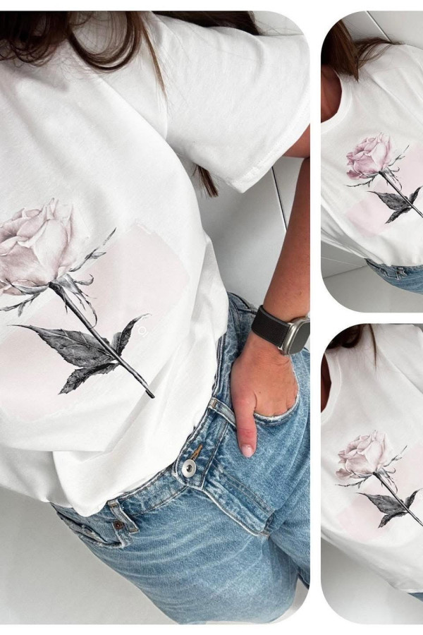 Tshirt ROSE ecru