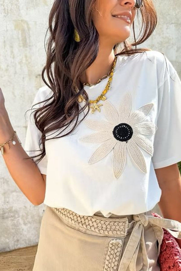 Tshirt FLOWER ecru