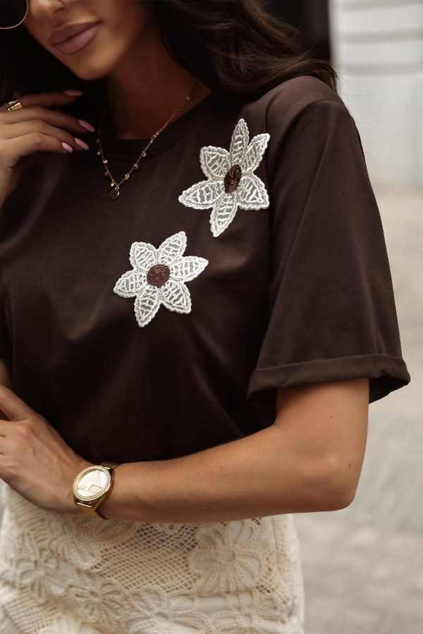 Tshirt czekoladowy Flower